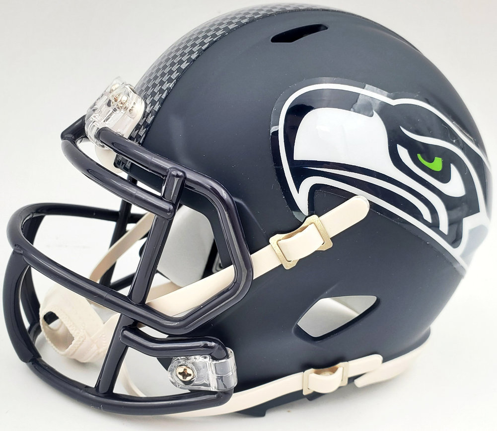 Frank Clark Autographed Signed Seattle Seahawks Speed Mini Helmet In Silver Mcs Holo Image a