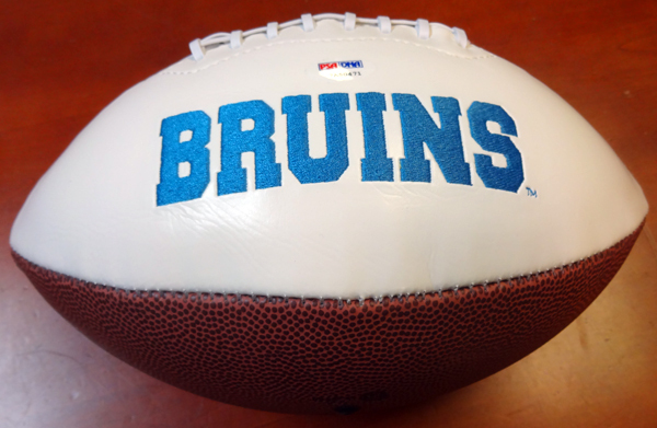 Gary Beban Autographed White Logo Football UCLA Bruins "67 Heisman" PSA/DNA Image a