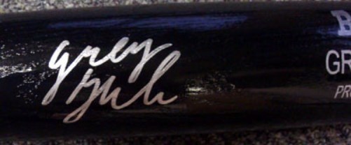 Greg Halman Autographed Black Rawlings Bat Seattle Mariners PSA/DNA Image a