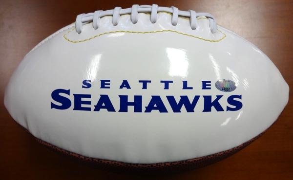 Jacob Green Autographed Signed White Logo Football Seattle Seahawks Mcs Holo Image a