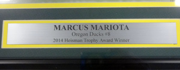 Marcus Mariota Autographed Framed 16X20 Photo Oregon Ducks Mm Holo #89813 Image a