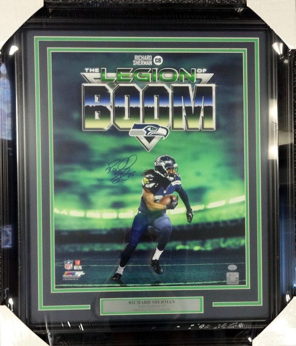 Richard Sherman Autographed Framed 16X20 Photo Seattle Seahawks Rs Holo #90705 Image a