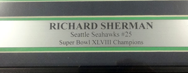 Richard Sherman Autographed Framed 16X20 Photo Seattle Seahawks Rs Holo #90705 Image a