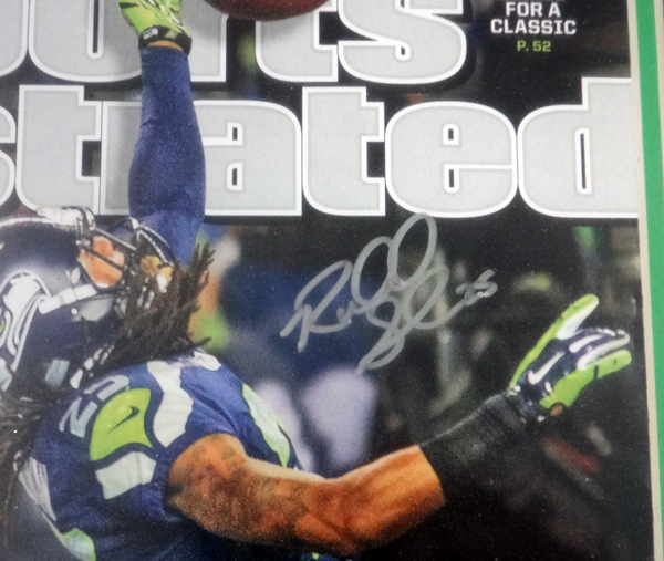 Richard Sherman Autographed Signed Seattle Seahawks Framed Sports Illustrated Magazine The Tip Rs Holo #98099 Image a
