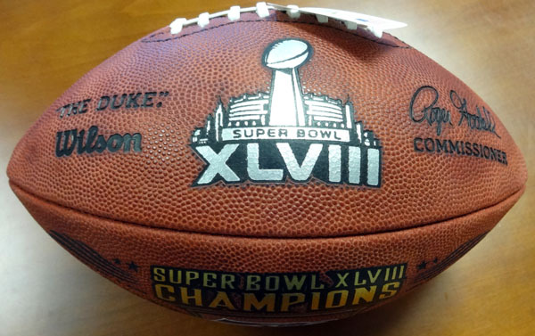 Richard Sherman Autographed Super Bowl Leather Football Seattle Seahawks Rs Holo #86601 Image a