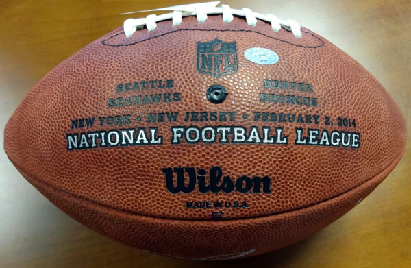 Richard Sherman Autographed Super Bowl Leather Football Seattle Seahawks Rs Holo #86601 Image a