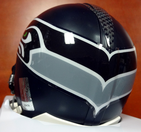 Russell Wilson Autographed Seattle Seahawks Mini Helmet In Green Rw Holo #71470 Image a