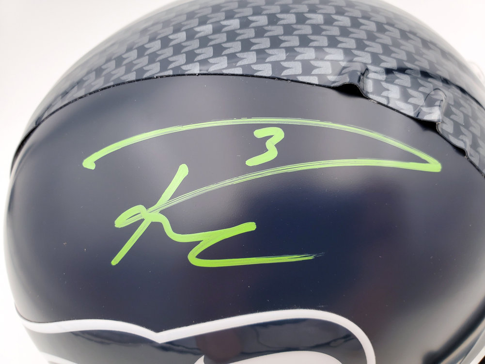 Russell Wilson Autographed Signed Seattle Seahawks Full Size Replica Helmet In Green Rw Holo #74631 Image a