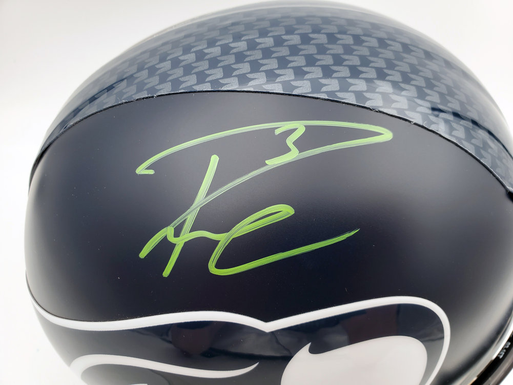 Russell Wilson Autographed Signed Seattle Seahawks Super Bowl Xlviii Full Size Replica Helmet In Green Rw Holo #104263 Image a