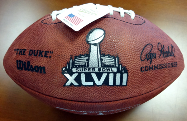 Russell Wilson Autographed Signed Super Bowl Leather Football Seattle Seahawks Rw Holo #72352 Image a