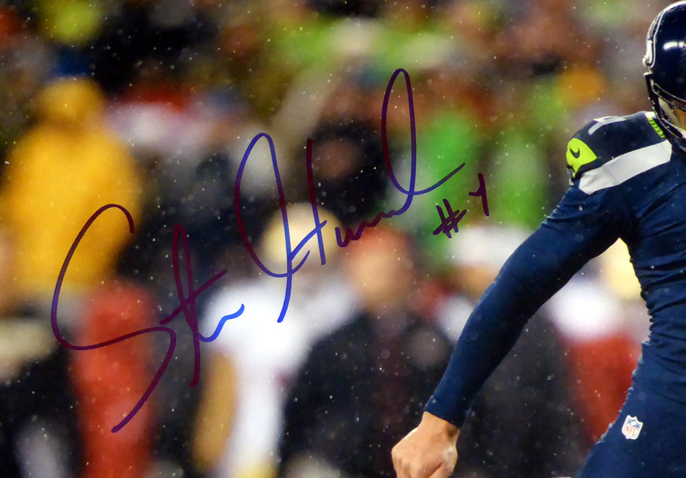 Steven Hauschka Autographed 16X20 Photo Seattle Seahawks Mcs Holo #71459 Image a