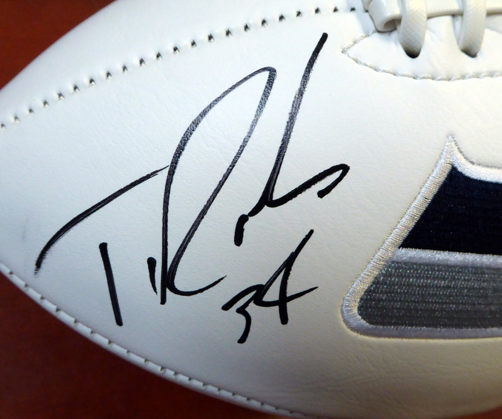 Thomas Rawls Autographed White Logo Football Seattle Seahawks Mcs Holo #105065 Image a