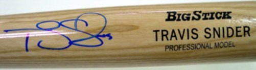 Travis Snider Autographed Blonde Rawlings Bat Pittsburgh Pirates PSA/DNA Image a