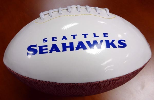 Walter Jones Autographed White Logo Football Seattle Seahawks Mcs Holo #72391 Image a