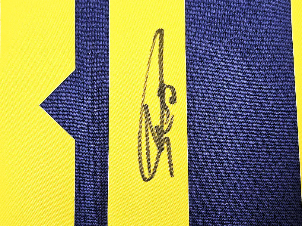 Golden State Warriors Stephen Curry Autographed Blue Jordan Statement Edition Jersey Size 48 Beckett Beckett Qr #216024 Image a
