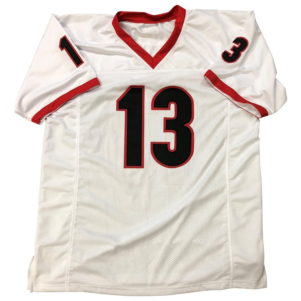 Stetson Bennett IV Signed Georgia Bulldogs Custom White #13 Jersey - Beckett QR Image a
