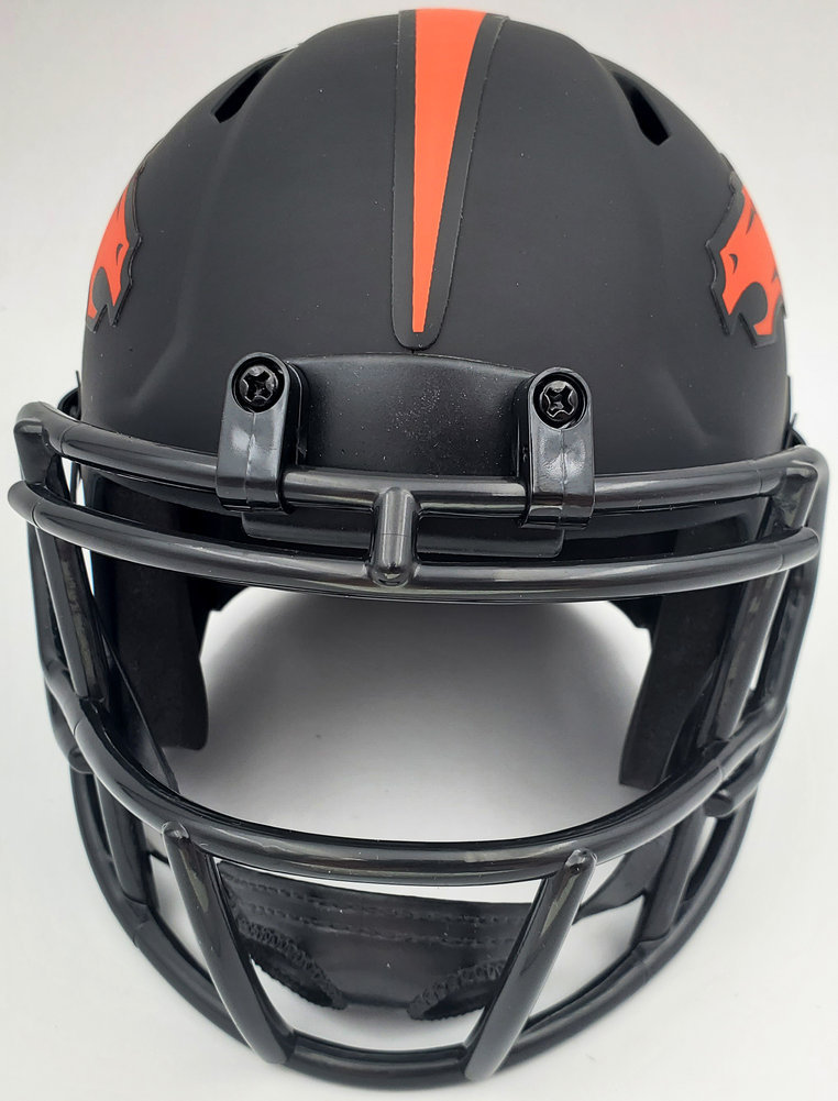 Steve Atwater Autographed Eclipse Black Denver Broncos Speed Mini Helmet Beckett Beckett Image a
