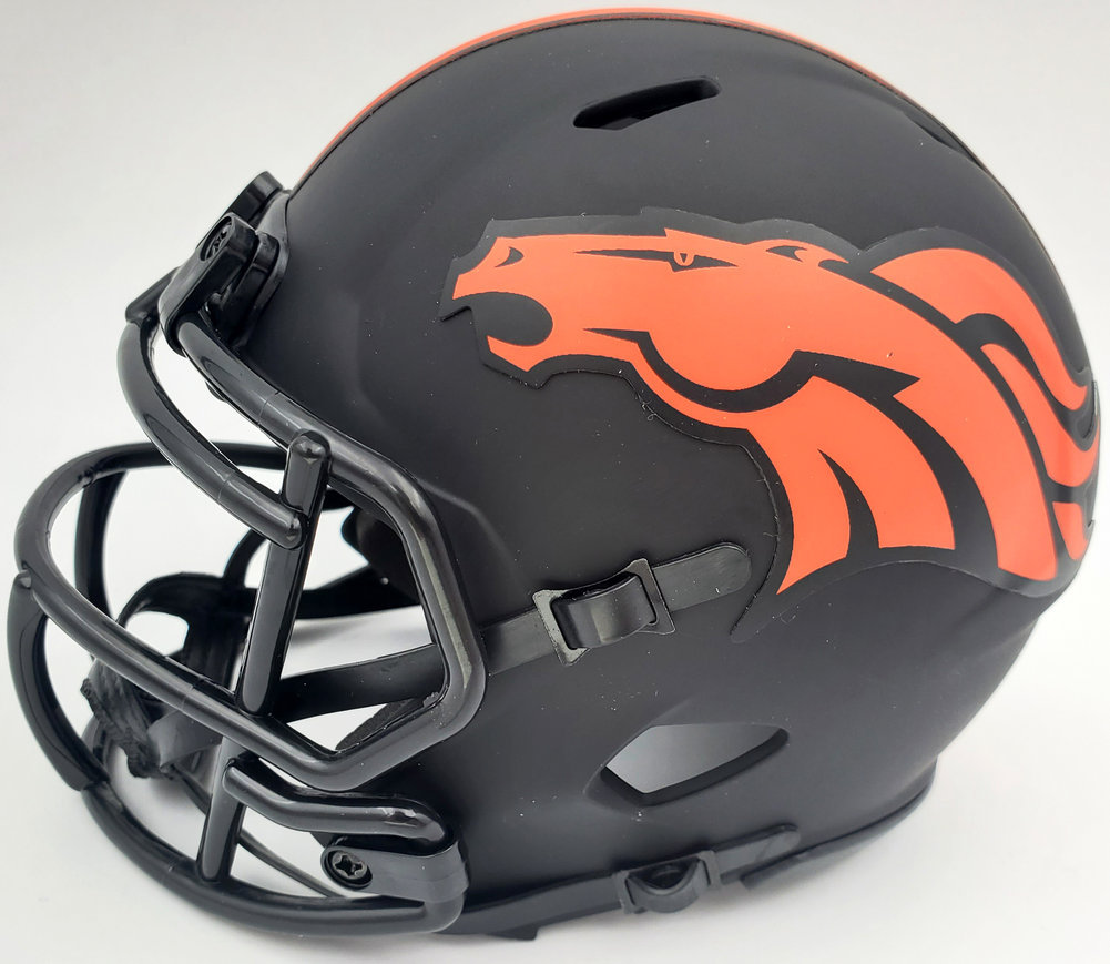 Steve Atwater Autographed Eclipse Black Denver Broncos Speed Mini Helmet Beckett Beckett Image a