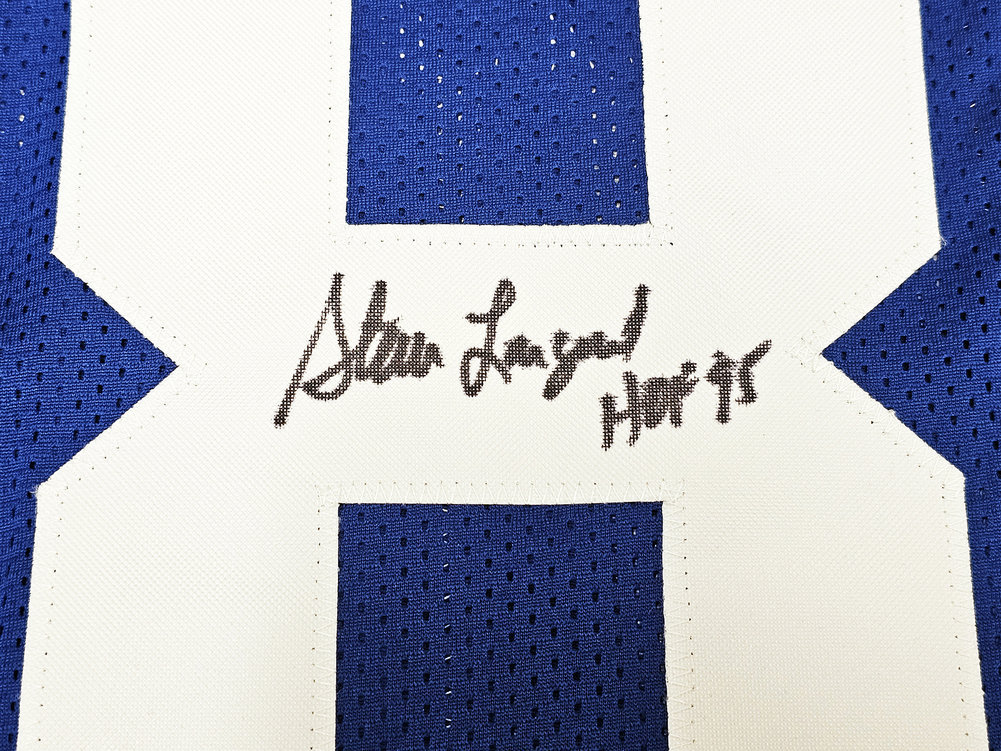 Seattle Seahawks Steve Largent Autographed Blue Jersey "HOF 95" Mcs Holo #112485 Image a