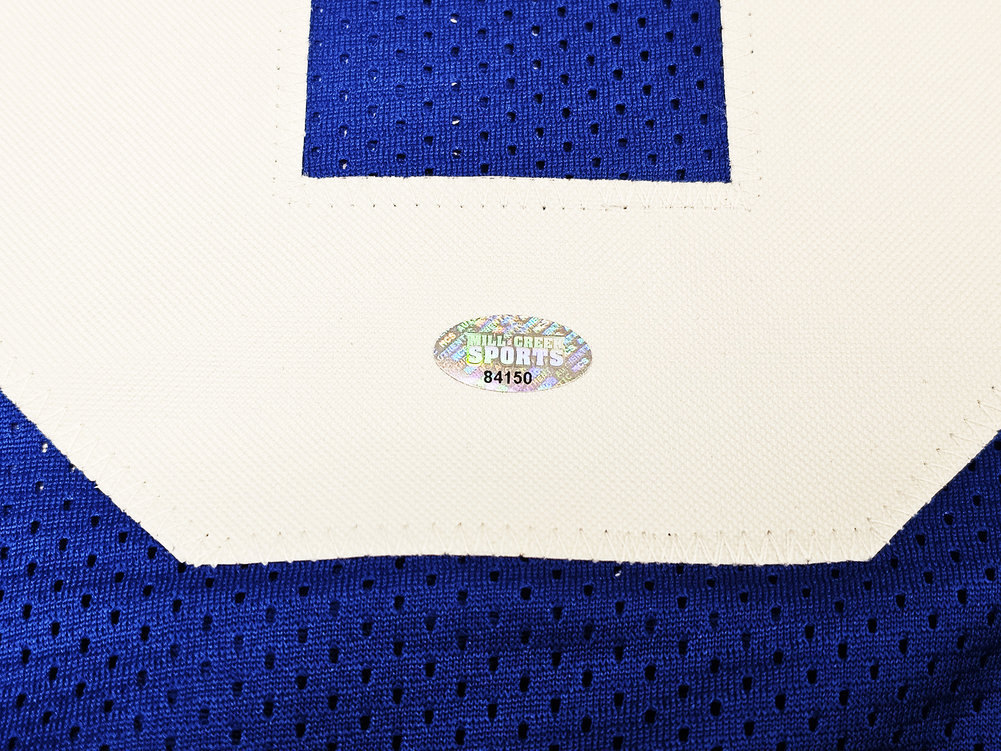 Seattle Seahawks Steve Largent Autographed Blue Jersey "HOF 95" Mcs Holo #112485 Image a