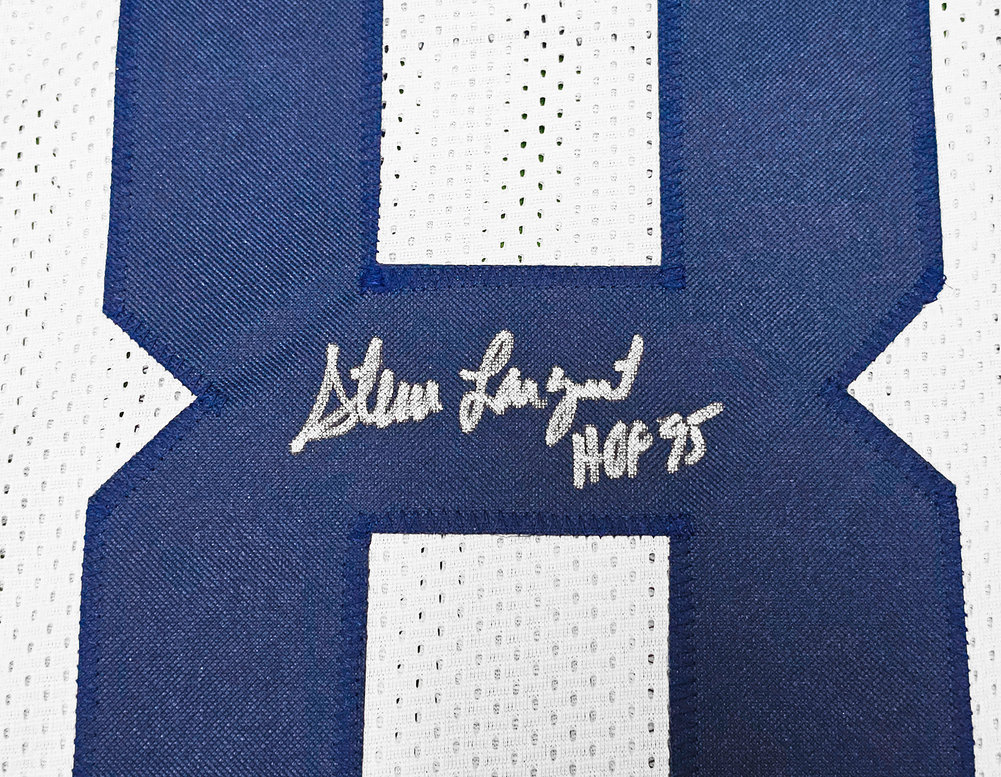 Seattle Seahawks Steve Largent Autographed White Jersey "HOF 95" Mcs Holo #112486 Image a