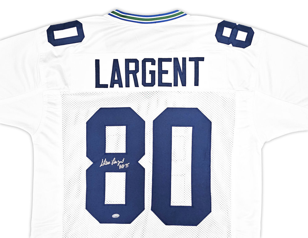 Seattle Seahawks Steve Largent Autographed White Jersey "HOF 95" Mcs Holo #112486 Image a