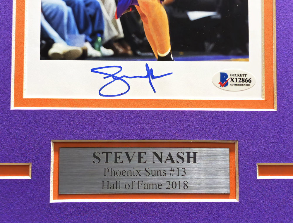 Steve Nash Autographed Framed 5.5X9 Photo Phoenix Suns Beckett Beckett Image a