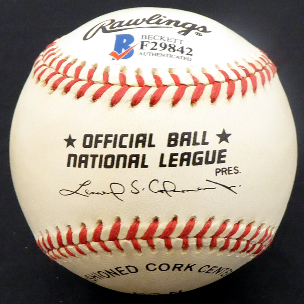 Steve Ridzik Autographed Official Nl Baseball Philadelphia Phillies Beckett Beckett Image a