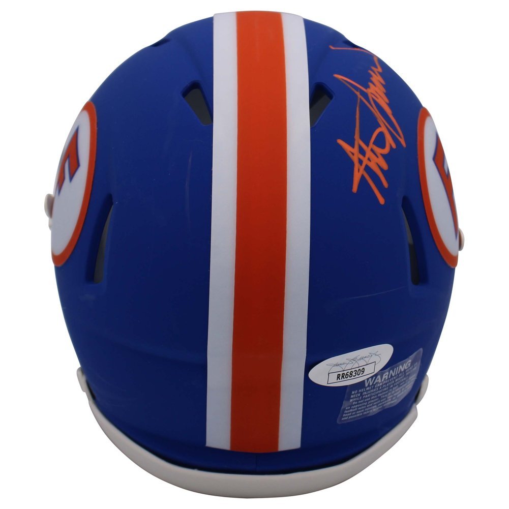 Steve Spurrier Autographed Signed Florida Gators Riddell Speed Blue T/B Logo Speed M/H - Beckett Image a