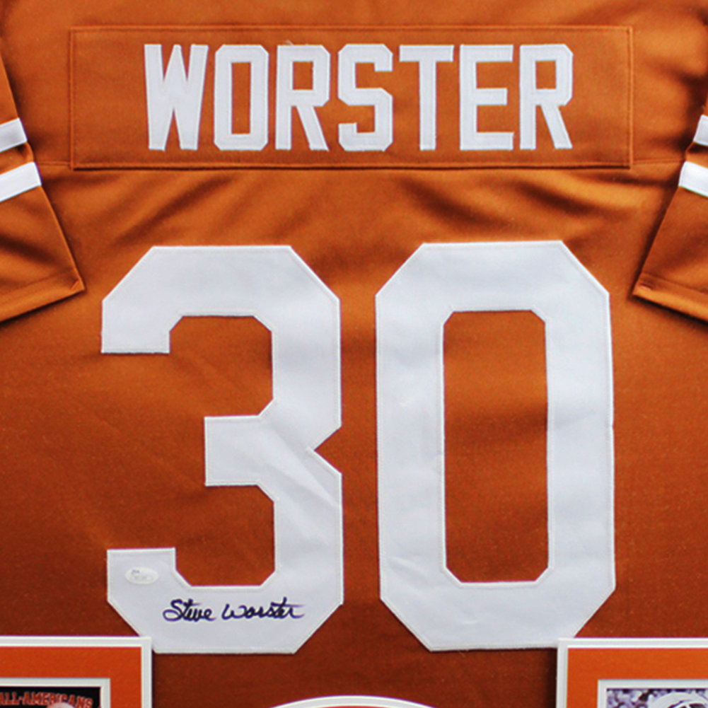 Steve Worster Orange Texas Longhorns Autographed Signed Framed Jersey - JSA Authentic Image a