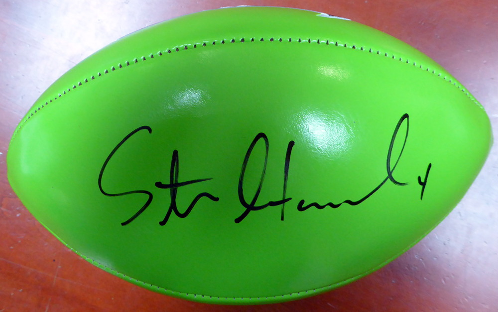 Steven Hauschka Autographed Seattle Seahawks Green Logo Football Mcs Holo #112615 Image a