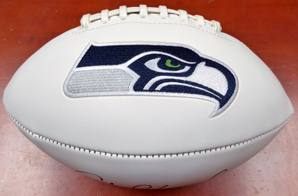 Steven Hauschka Autographed Seattle Seahawks White Logo Football Mcs Holo #112614 Image a