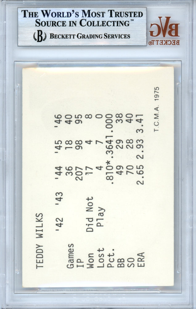 Ted Wilks Autographed 1975 Tcma Card #63 St. Louis Cardinals Beckett Beckett Image a