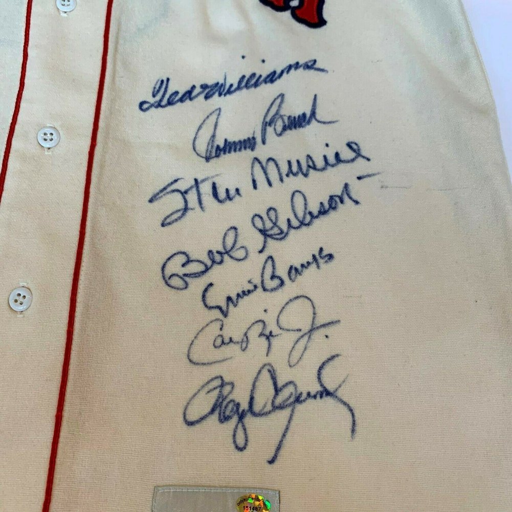 Ted Williams Autographed Signed Incredible All Century Team Jersey 15 Sigs With JSA COA Image a