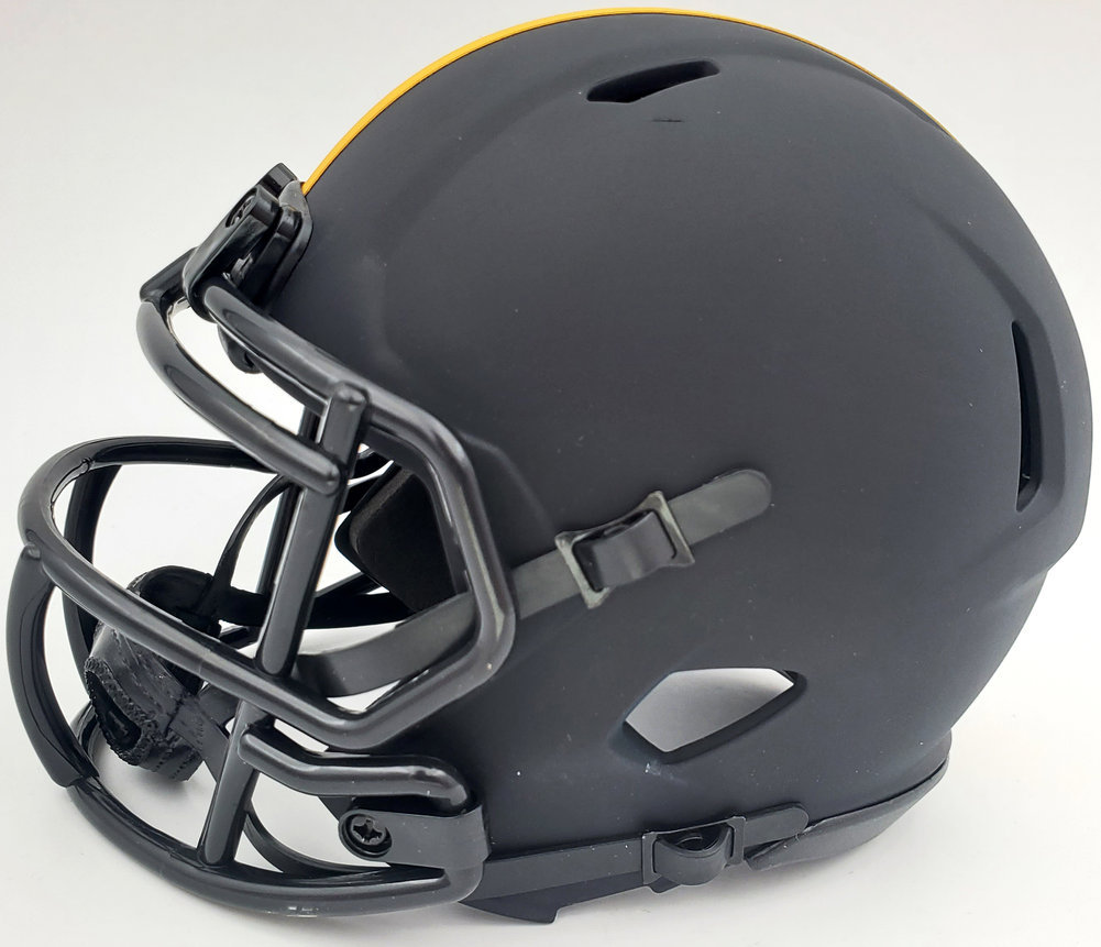 Terry Bradshaw Autographed Eclipse Black Pittsburgh Steelers Speed Mini Helmet Beckett Beckett Image a