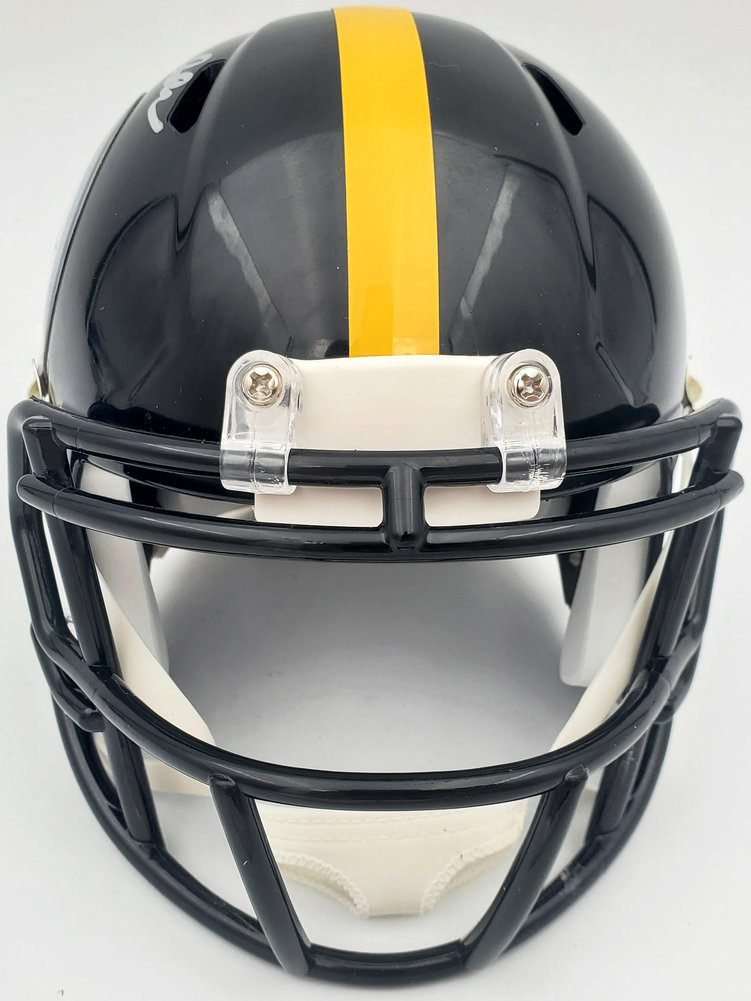 Terry Bradshaw Autographed Pittsburgh Steelers Black Speed Mini Helmet Beckett Beckett Image a