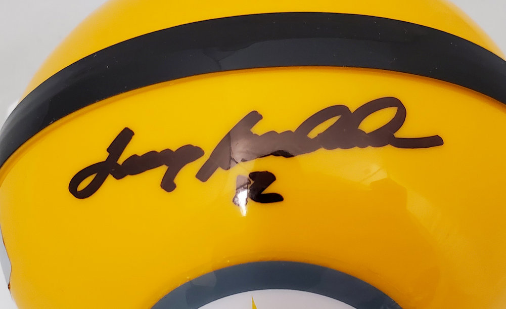 Terry Bradshaw Autographed Pittsburgh Steelers Yellow Mini Helmet Beckett Beckett Image a