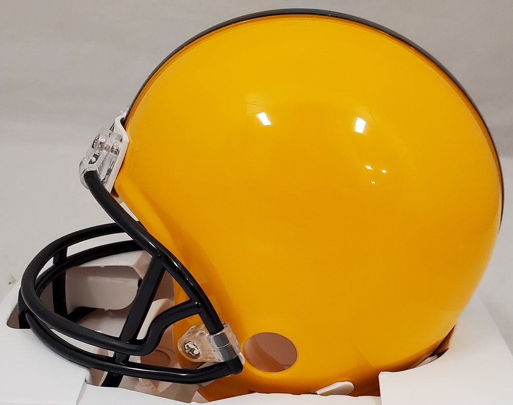 Terry Bradshaw Autographed Pittsburgh Steelers Yellow Mini Helmet Beckett Beckett Image a