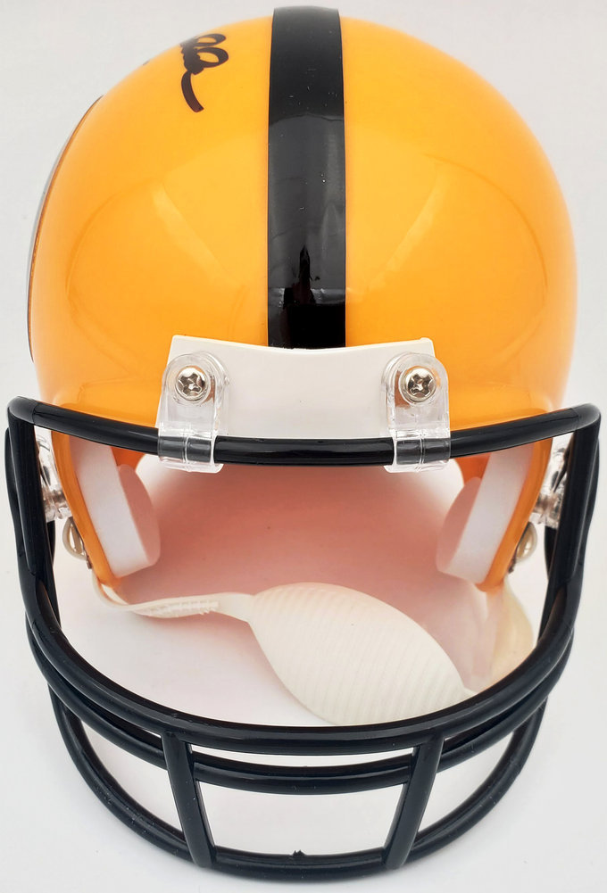 Terry Bradshaw Autographed Pittsburgh Steelers Yellow Mini Helmet Beckett Beckett Image a