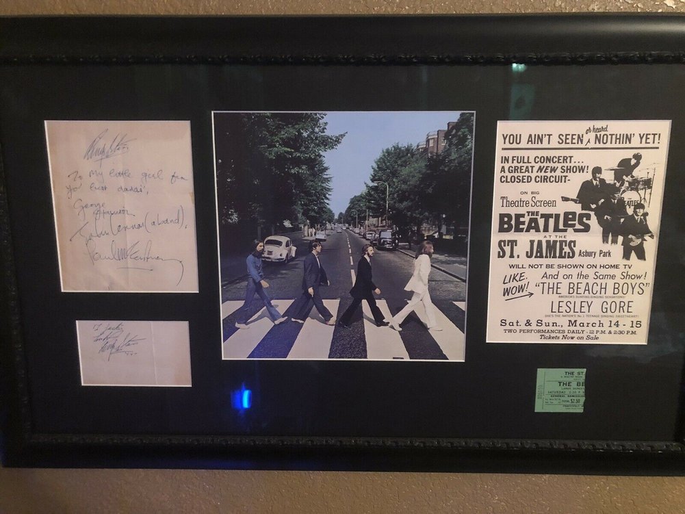 The Beatles Autographed Signed Display-Early Autographs 1St Trip To La-Aug 1964-All Members JSA Image a