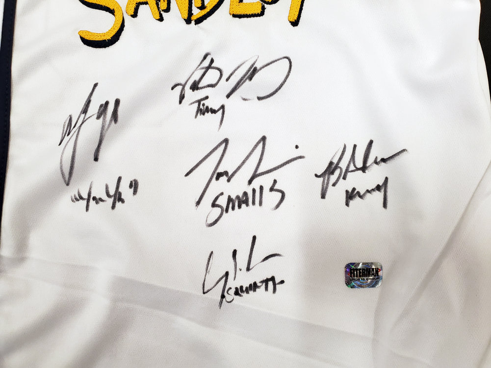 The Sandlot Cast Autographed Framed White Jersey With 4 Signatures