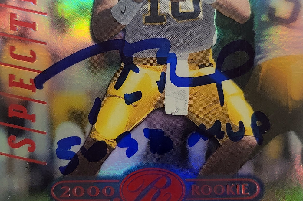 Tom Brady Autographed Signed 2000 Playoff Prestige Spectrum Red Rookie Card #286 New England Patriots BGS 9.5 Auto Grade Gem Mint 10 5x SB MVP #72/100 Beckett BAS Image a