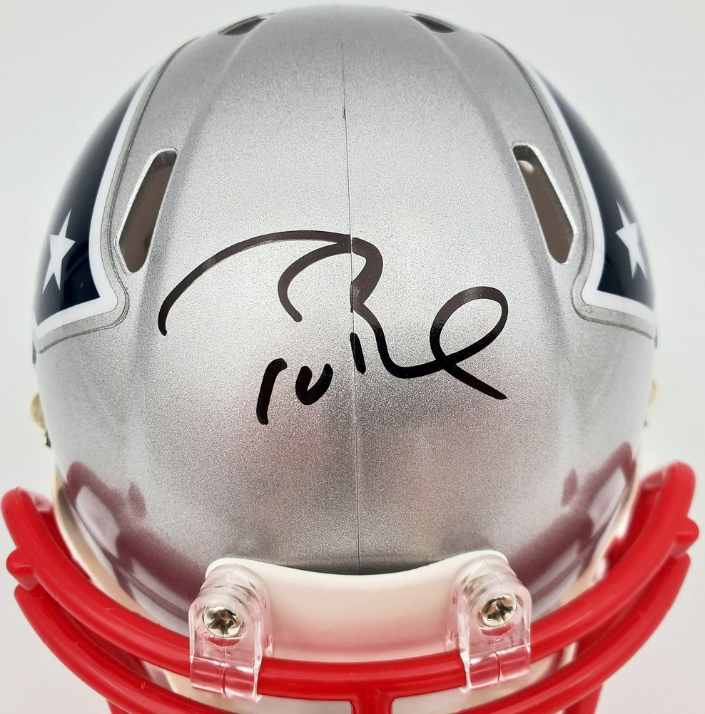 Tom Brady Autographed New England Patriots Replica Speed Mini Helmet Fanatics Image a