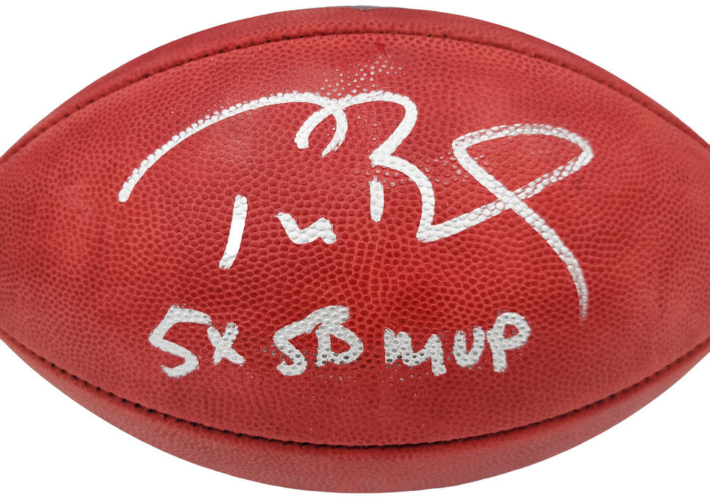 Tom Brady Autographed Signed Official NFL Leather Football Tampa Bay Buccaneers 5X Sb MVP Fanatics Holo #202366 Image a