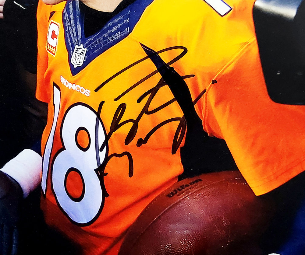 Tom Brady Autographed Signed & Peyton Manning Framed 16X20 Photo Fanatics Holo #A318977 Image a