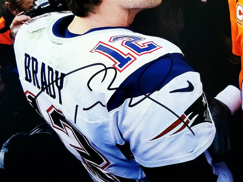 Tom Brady Autographed Signed & Peyton Manning Framed 16X20 Photo Fanatics Holo #A318977 Image a