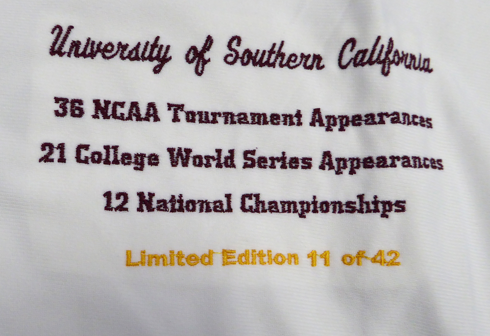 Multi Signed Autographed Signed Usc Tojans Legends White Jersey With Including Tom Seaver, Mark Mcgwire, Randy Johnson & Fred Lynn Limited Edition #/42 Steiner Holo Image a