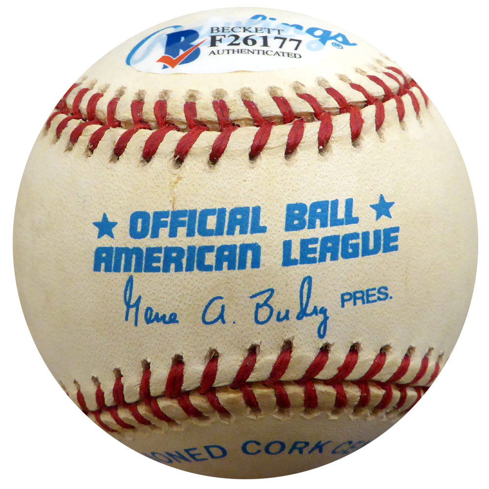 Tommy Byrne Autographed Official Al Baseball New York Yankees Beckett Beckett Image a