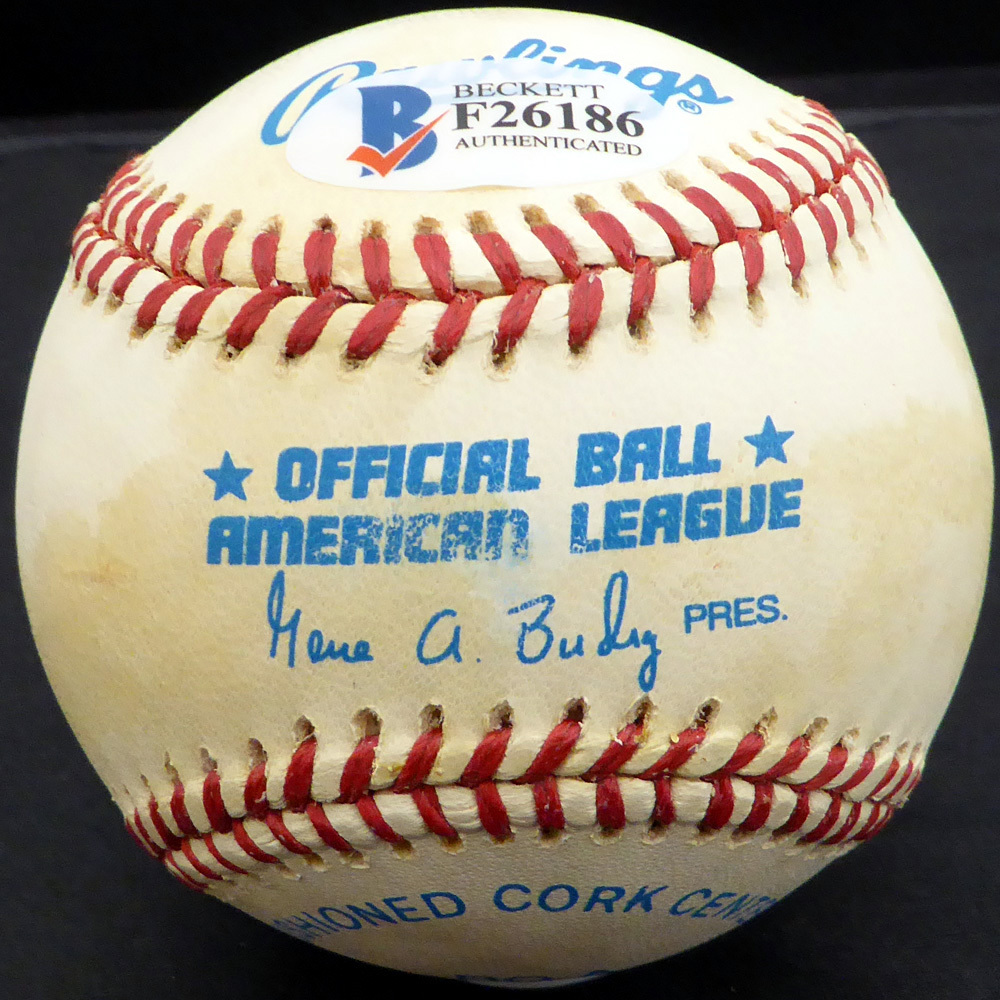 Tommy Byrne Autographed Official Al Baseball New York Yankees Beckett Beckett Image a