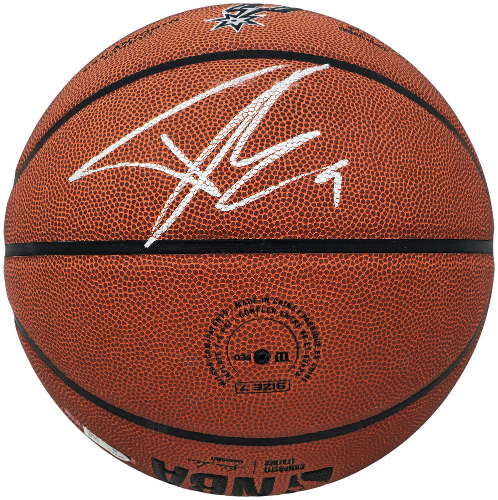 Tony Parker Autographed Authentic Leather San Antonio Spurs Logo Basketball San Antonio Spurs Beckett Beckett Witness #222837 Image a